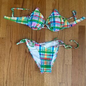 wild fable Multicolor Plaid Bikini Bottoms
